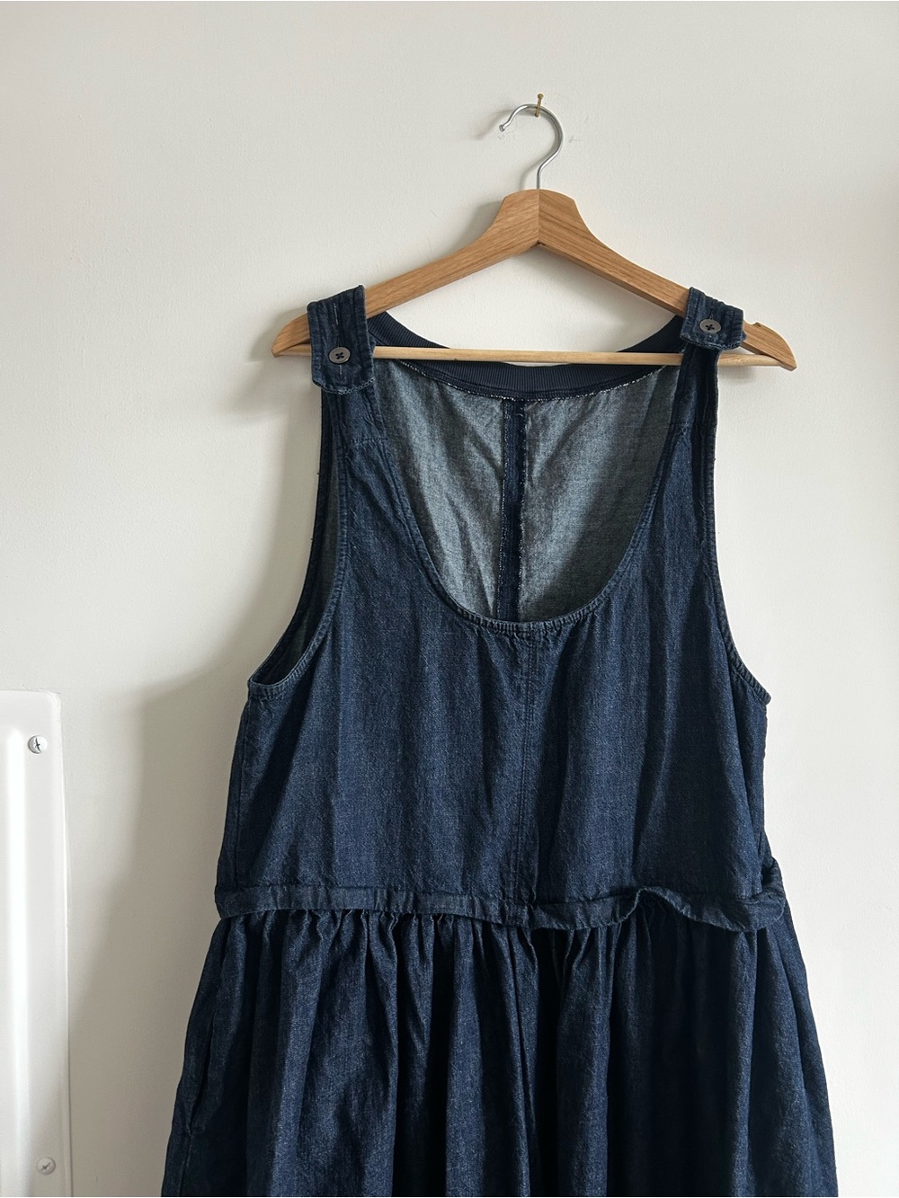 Free People Soraya Denim Midi Dress Medium M  Oversized Slouchy Jean Dress - Picture 5 of 6